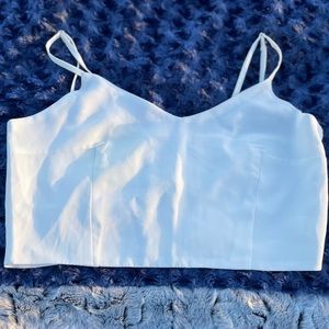 White crop top. White top. Going out top